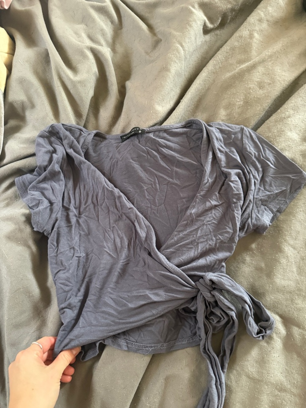 Women’s Wrap Top in Slate Gray